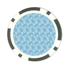 Snowflakes, White Blue Poker Chip Card Guard (10 Pack)