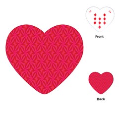 Background Red Motif Playing Cards Single Design (heart)