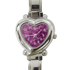Background Purple Love Heart Italian Charm Watch