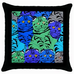 Pattern-cat Throw Pillow Case (black) by nateshop