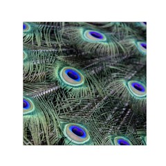 Plumage Peacock Feather Colorful Square Satin Scarf (30  X 30 )
