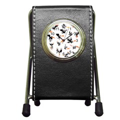 Phoenix Dragon Fire Bird Pen Holder Desk Clock