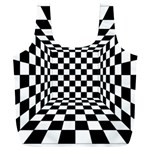 Black And White Chess Checkered Spatial 3d Full Print Recycle Bag (XXXL) Front