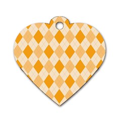 Argyle Dog Tag Heart (two Sides)