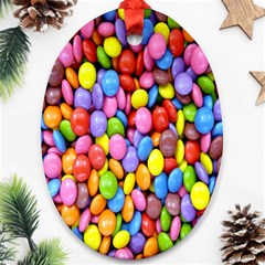 Candy Oval Ornament (two Sides)