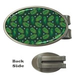 Leaves Snowflake Pattern Holiday Money Clips (Oval)  Front