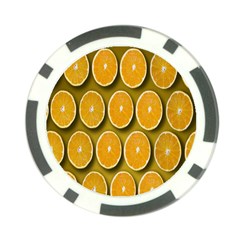Orange Slices Cross Sections Pattern Poker Chip Card Guard (10 Pack)