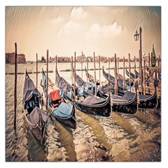 Black Several Boats - Colorful Italy  Square Satin Scarf (36  X 36 )