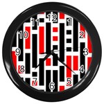 Illustration Background Geometric Pattern Wall Clock (Black) Front