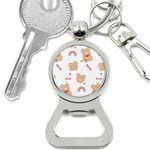 Illustrations Bear Cartoon Background Pattern Bottle Opener Key Chain Front