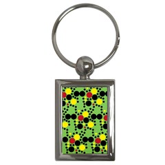 Pattern-polka Green Yelow Black Key Chain (rectangle) by nateshop