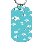 Blue Fish Pattern Dog Tag (One Side) Front