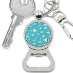 Blue Fish Pattern Bottle Opener Key Chain Front