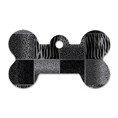 Gray Animal Print Dog Tag Bone (one Side)