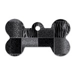 Gray Animal Print Dog Tag Bone (One Side) Front