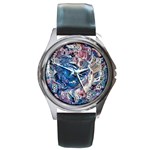 Abstract ammonite Round Metal Watch Front