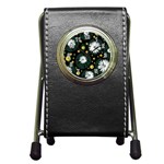 Background Pattern Texture Flower Pen Holder Desk Clock Front
