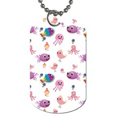Fish Squid Bird Jellyfish Chicken Dog Tag (one Side)