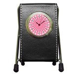 Mandala Pink Abstract Pen Holder Desk Clock Front
