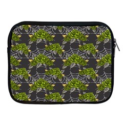 Halloween - Green Roses On Spider Web  Apple Ipad 2/3/4 Zipper Cases by ConteMonfrey