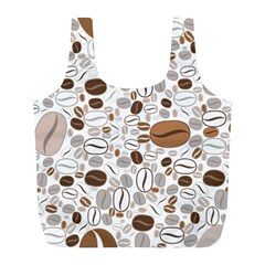 Brown Coffee Beans Pattern Full Print Recycle Bag (l)