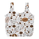 Brown Coffee Beans Pattern Full Print Recycle Bag (L) Back