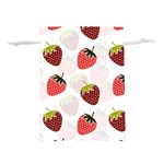 Strawberry Pattern Background Lightweight Drawstring Pouch (M) Front