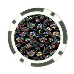 Floral Poker Chip Card Guard