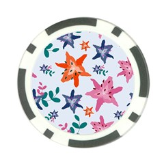 Flowers-5 Poker Chip Card Guard