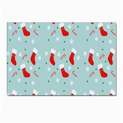 Christmas-pattern -christmas-stockings Postcards 5  X 7  (pkg Of 10)