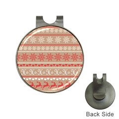 Christmas-pattern-background Hat Clips With Golf Markers