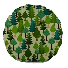 Seamless-forest-pattern-cartoon-tree Large 18  Premium Flano Round Cushions
