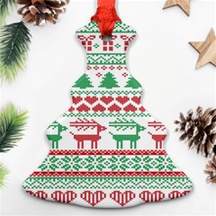 Scandinavian-nordic-christmas-seamless-pattern-vector Christmas Tree Ornament (two Sides)