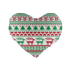 Scandinavian-nordic-christmas-seamless-pattern-vector Standard 16  Premium Flano Heart Shape Cushions