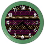 Background Flower Abstract Pattern Color Wall Clock Front