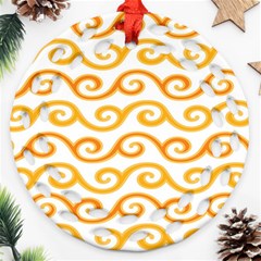 Seamless-pattern-ibatik-luxury-style-vector Round Filigree Ornament (two Sides)