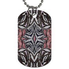 Pink Grey Repeats Symmetry Dog Tag (one Side) by kaleidomarblingart