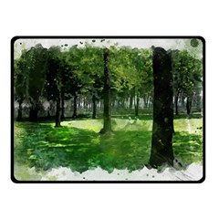 Beeches Trees Tree Lawn Forest Nature Double Sided Fleece Blanket (small) 