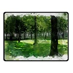 Beeches Trees Tree Lawn Forest Nature Double Sided Fleece Blanket (Small)  45 x34  Blanket Front