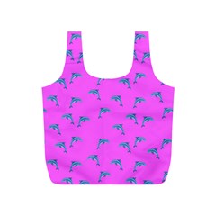 Pink And Blue, Cute Dolphins Pattern, Animals Theme Full Print Recycle Bag (s)