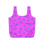 Pink and blue, cute dolphins pattern, animals theme Full Print Recycle Bag (S) Back