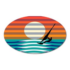 Waves Windsurfer Sun Oval Magnet