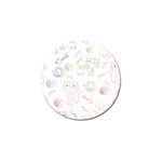 Cats And Food Doodle Seamless Pattern Golf Ball Marker Front