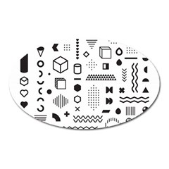 Pattern Hipster Abstract Form Geometric Line Variety Shapes Polka Dots Fashion Style Seamless Oval Magnet