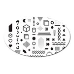 Pattern Hipster Abstract Form Geometric Line Variety Shapes Polka Dots Fashion Style Seamless Oval Magnet Front