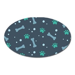 Bons-foot-prints-pattern-background Oval Magnet