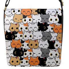 Cute-cat-kitten-cartoon-doodle-seamless-pattern Flap Closure Messenger Bag (s) by Jancukart