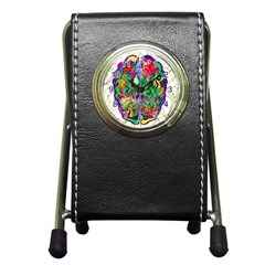 Brain Head Mind Man Silhouette Pen Holder Desk Clock