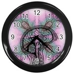 Tourette Syndrome Epilepsy Brain Wall Clock (Black) Front