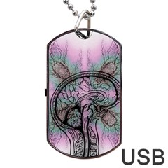 Tourette Syndrome Epilepsy Brain Dog Tag Usb Flash (two Sides)